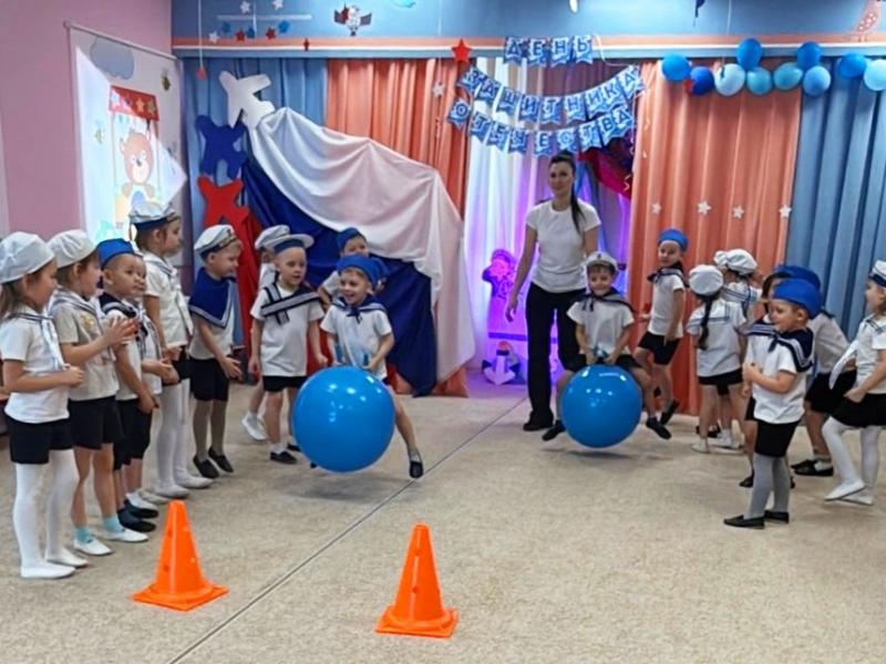 Спортивное развлечение к 23 февраля в группе № 4
